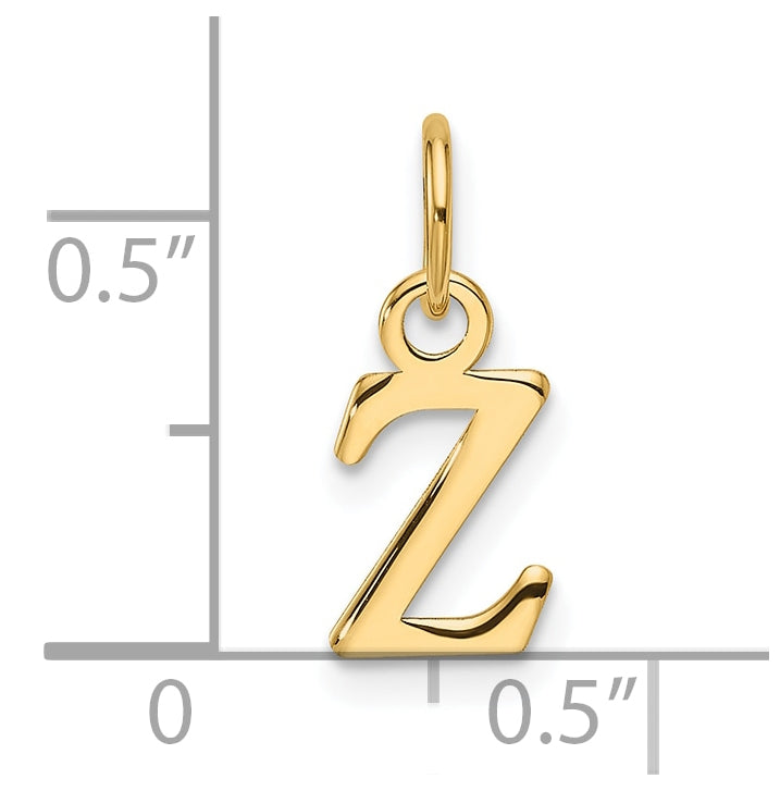14K Yellow Gold Cut out Letter Z Initial Pendant