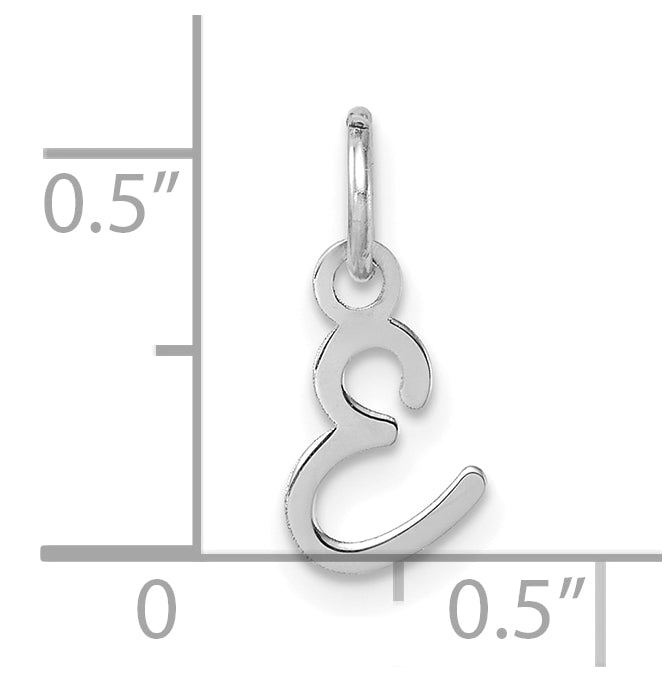 14K White Gold Uppercase Letter E Initial Charm