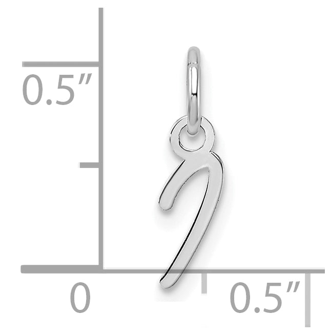 14K White Gold Uppercase Letter I Initial Charm
