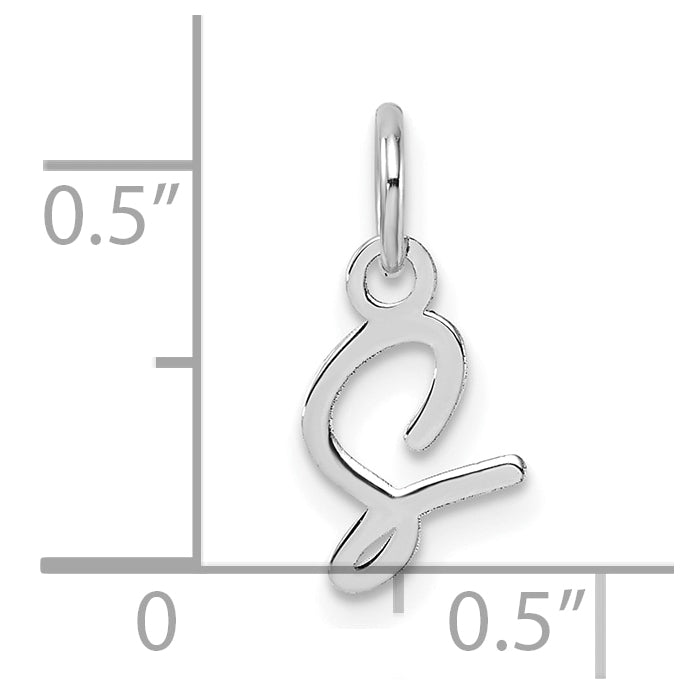 14K White Gold Uppercase Letter S Initial Charm