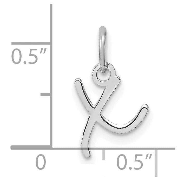 14K White Gold Uppercase Letter X Initial Charm