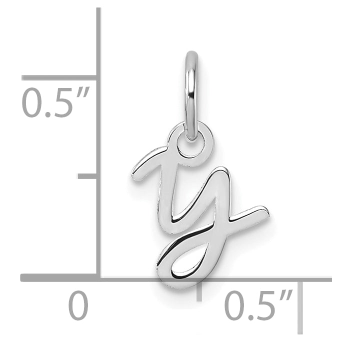 14K White Gold Uppercase Letter Y Initial Charm