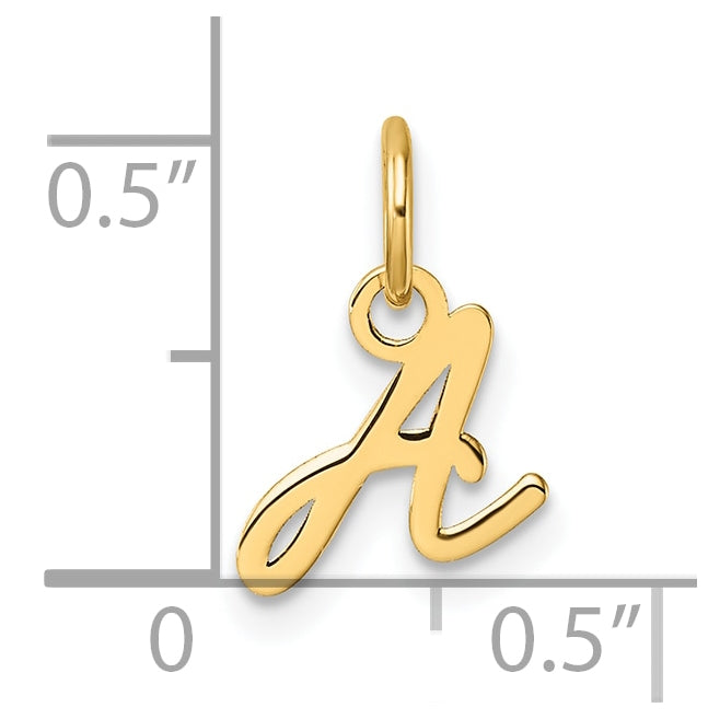 14K Yellow Gold Uppercase Letter A Initial Charm
