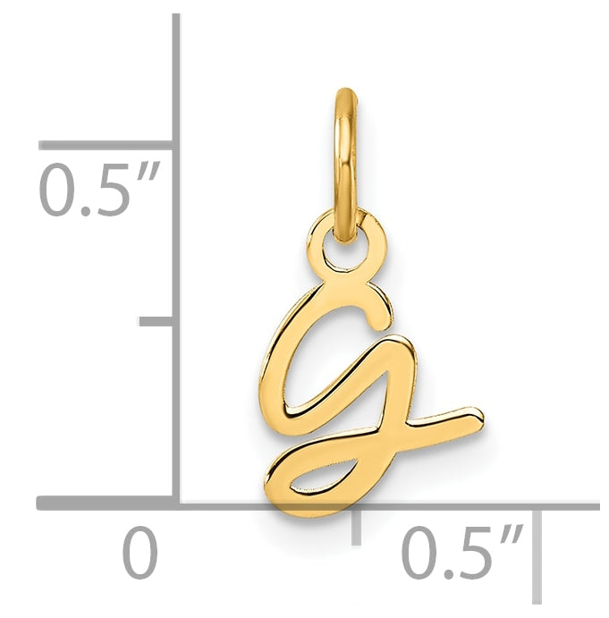 14K Yellow Gold Uppercase Letter G Initial Charm