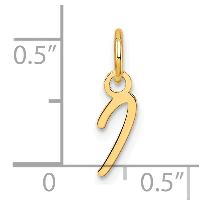 14K Yellow Gold Uppercase Letter I Initial Charm