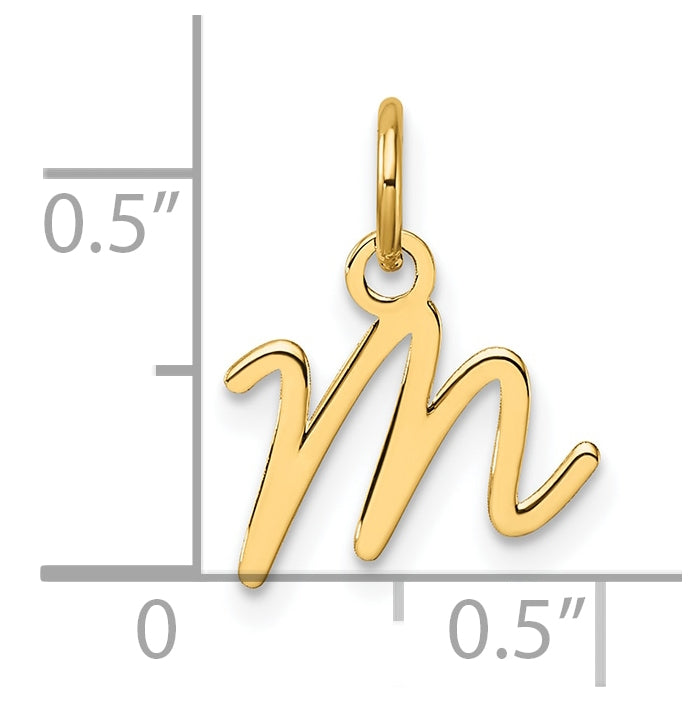 14K Yellow Gold Uppercase Letter M Initial Charm