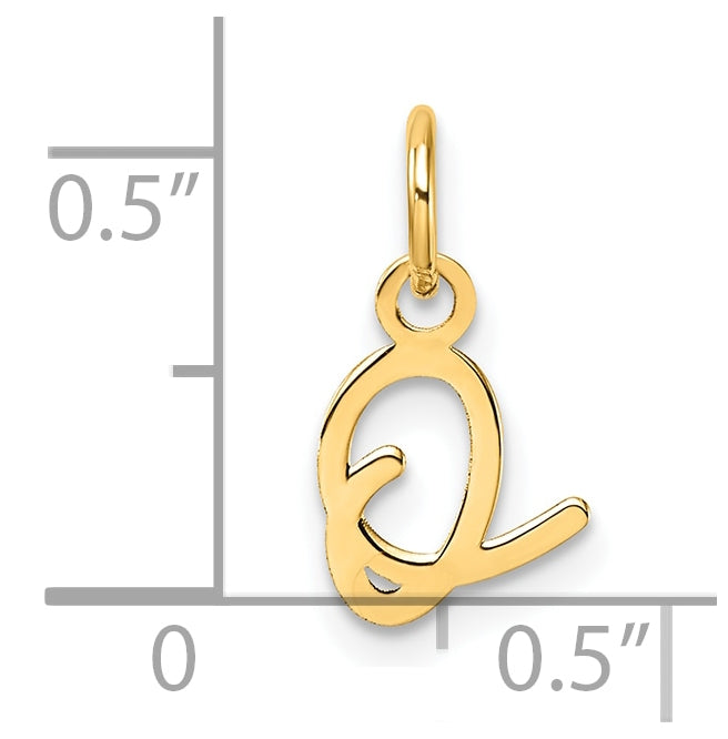 14K Yellow Gold Uppercase Letter O Initial Charm