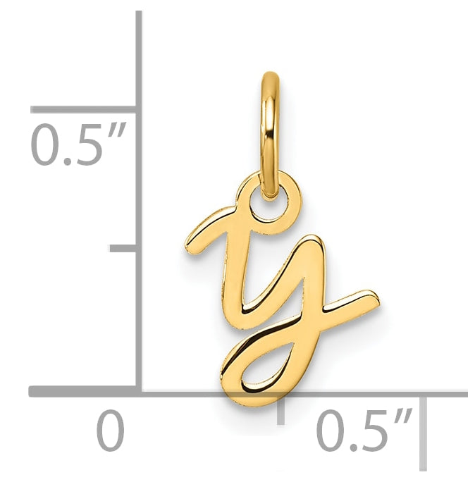 14K Yellow Gold Uppercase Letter Y Initial Charm