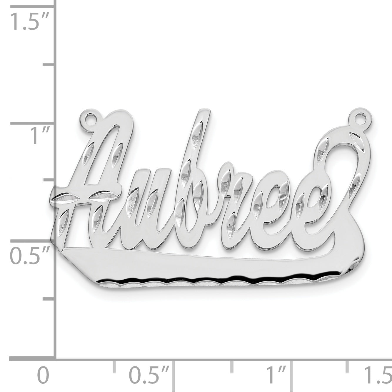 Sterling Silver Rhodium plated Diamond-cut Name Plate