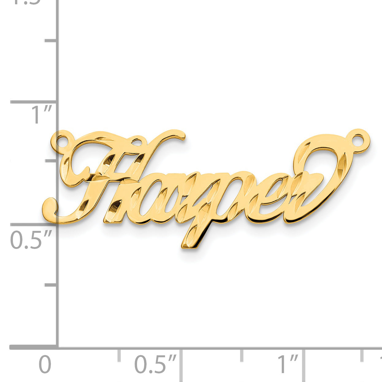 Sterling Silver Gold plated Diamond-cut Name Plate