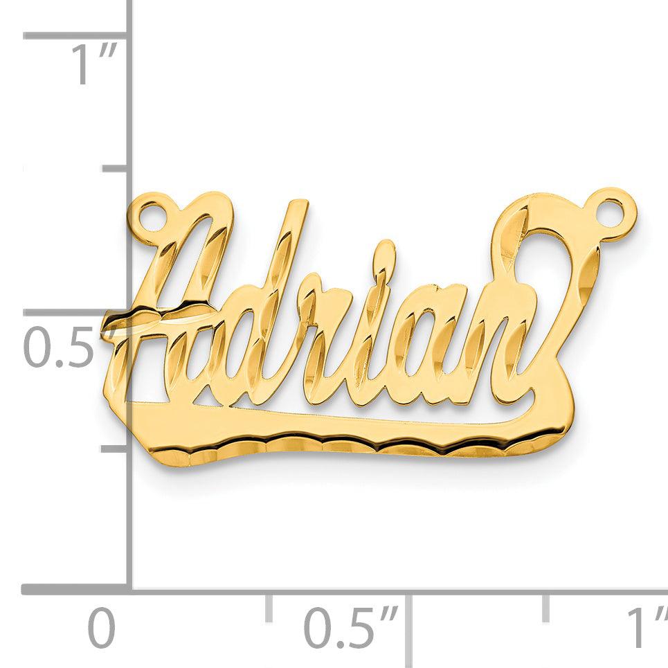 Sterling Silver Gold plated Diamond-cut Name Plate