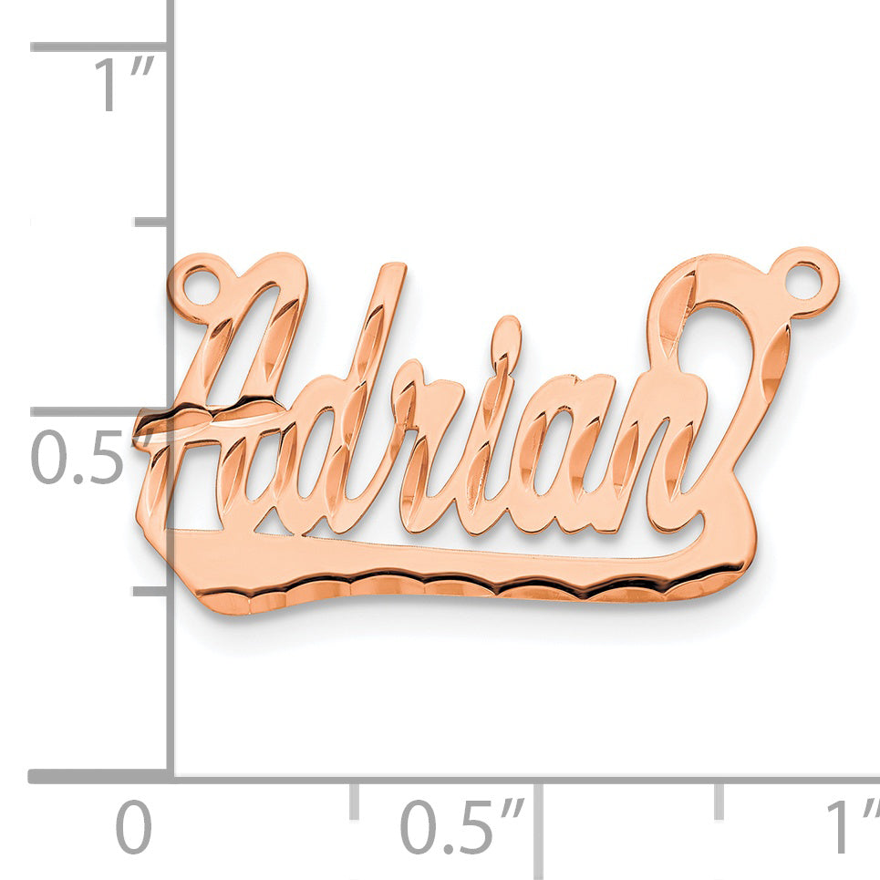 Sterling Silver Rose Gold plated Diamond-cut Name Plate