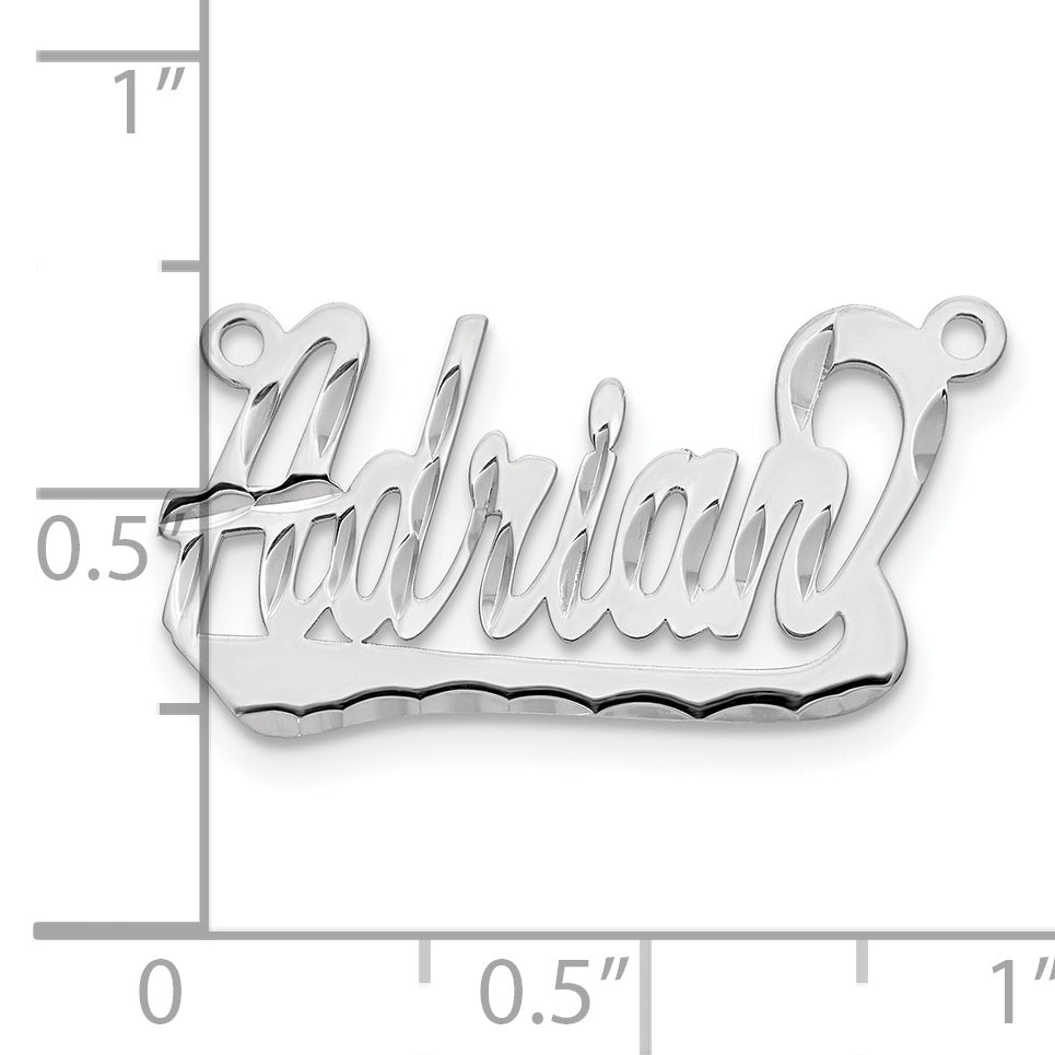 14K White Gold Diamond-cut Name Plate