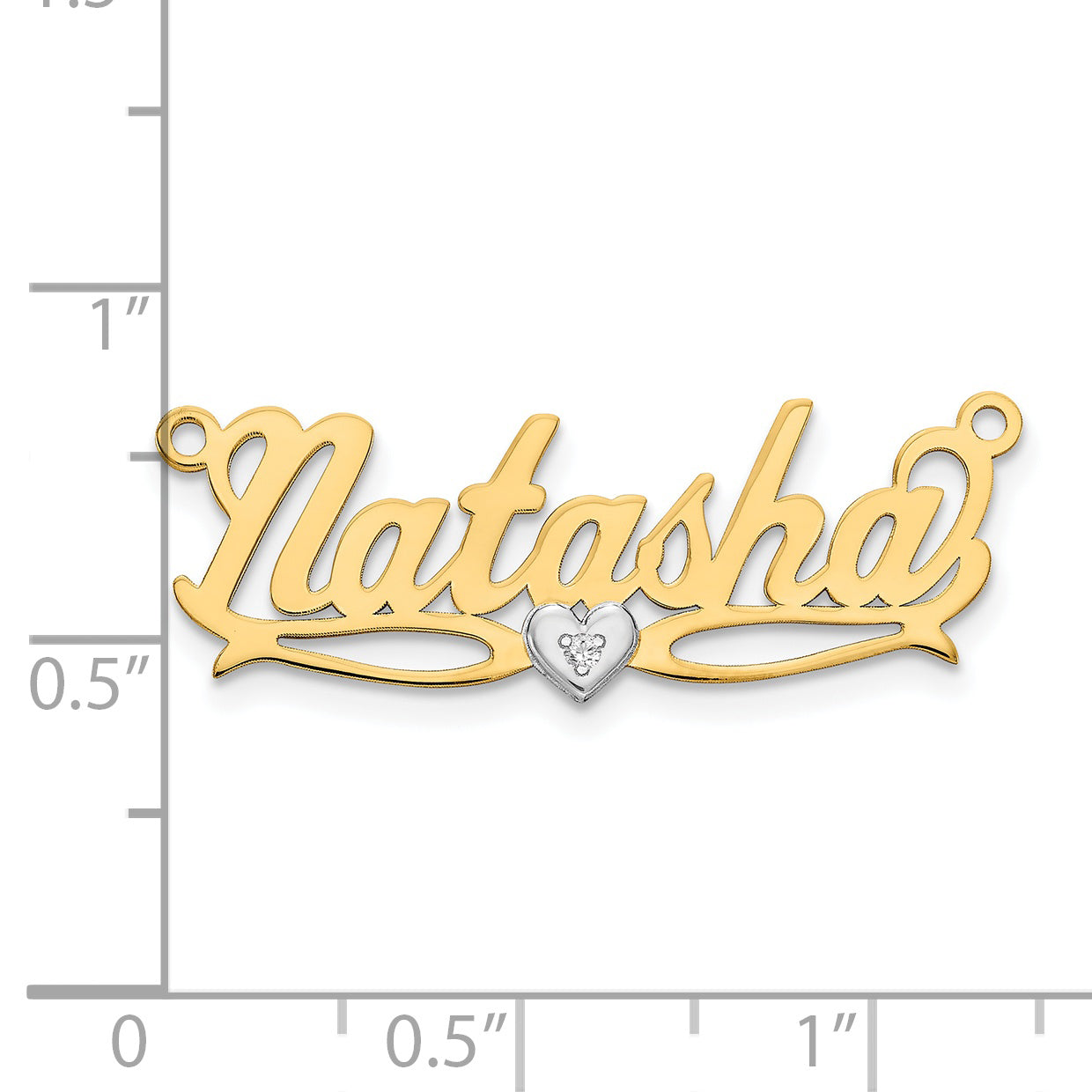14K Yellow Gold .005ct Diamond Name Plate