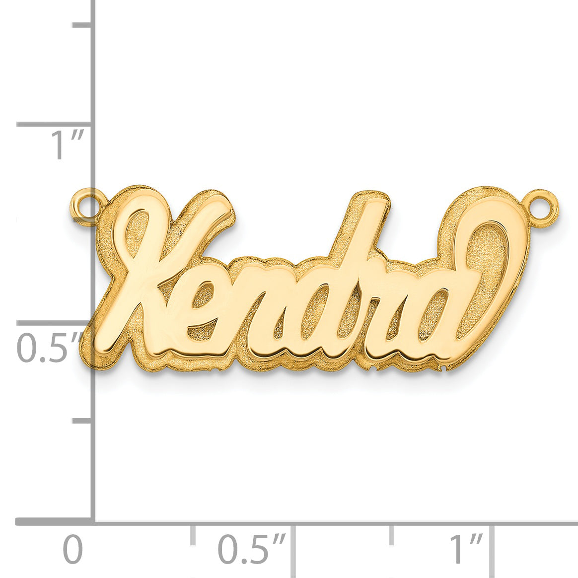 Sterling Silver Gold plated 3D Polished Name Plate
