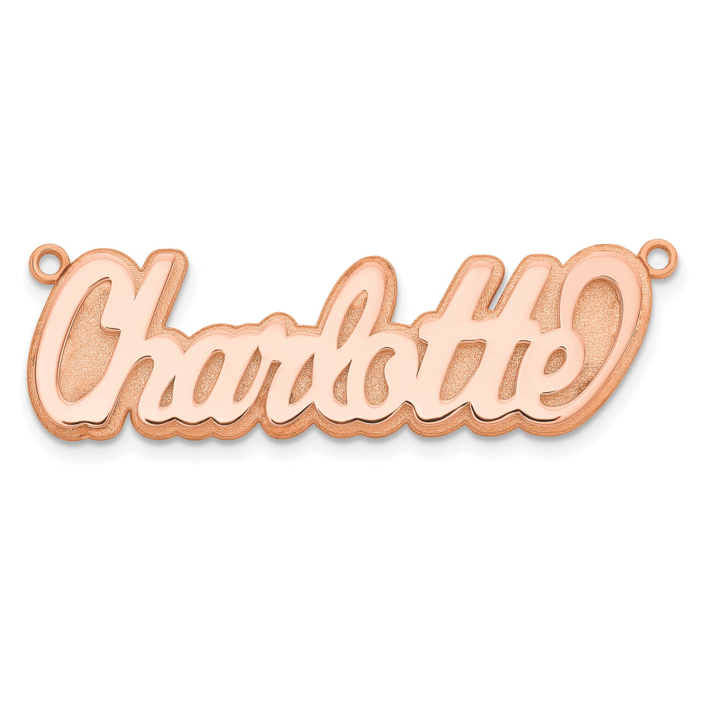 14K Rose Gold 3D Polished Name Plate