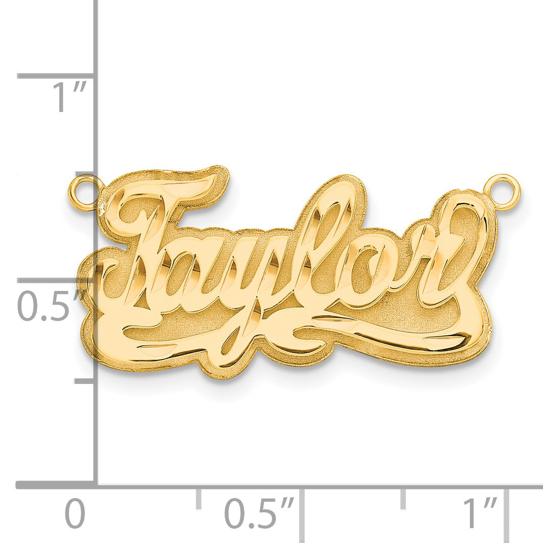 Sterling Silver Gold plated 3D Diamond-cut Name Plate