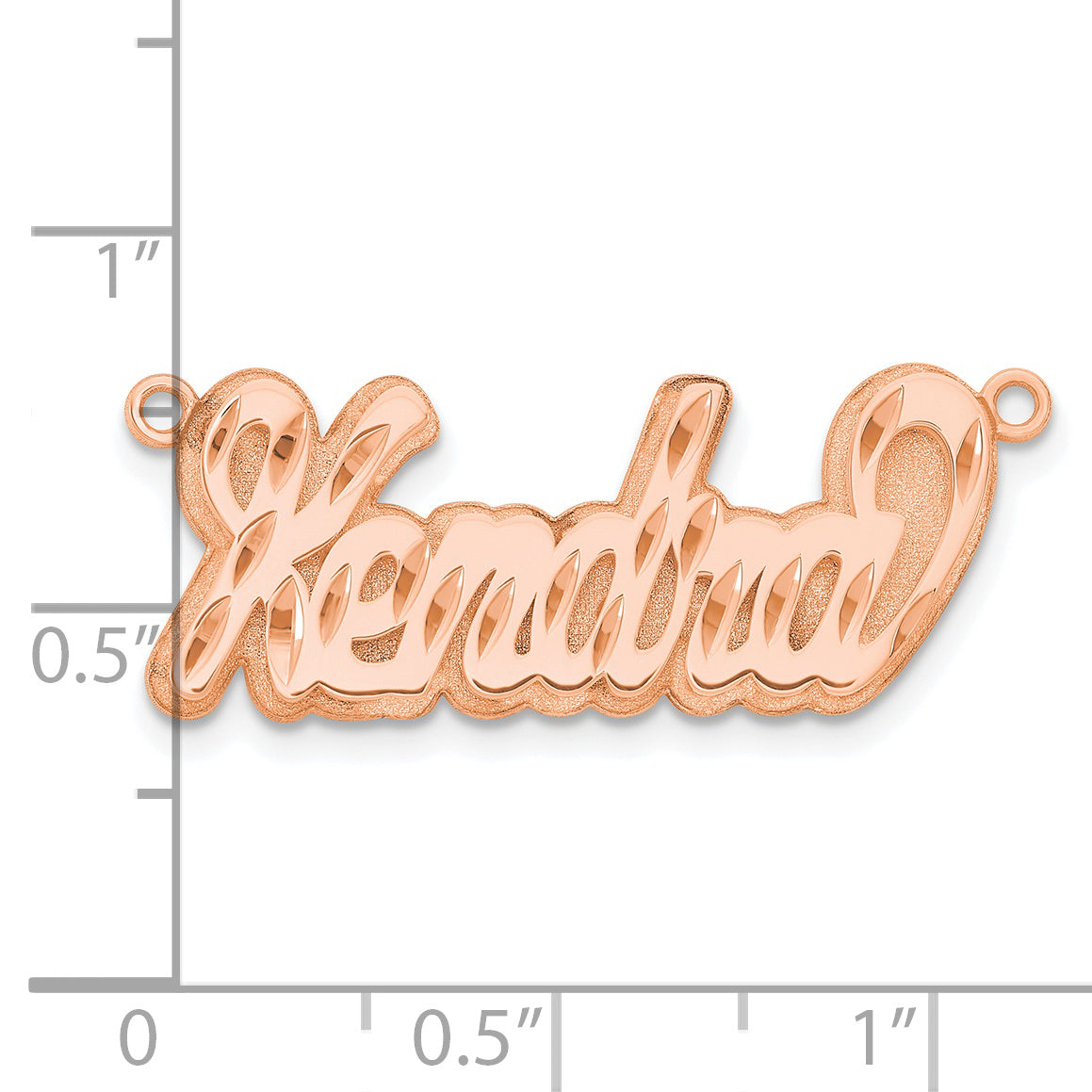 14K Rose Gold 3D Diamond-cut Name Plate
