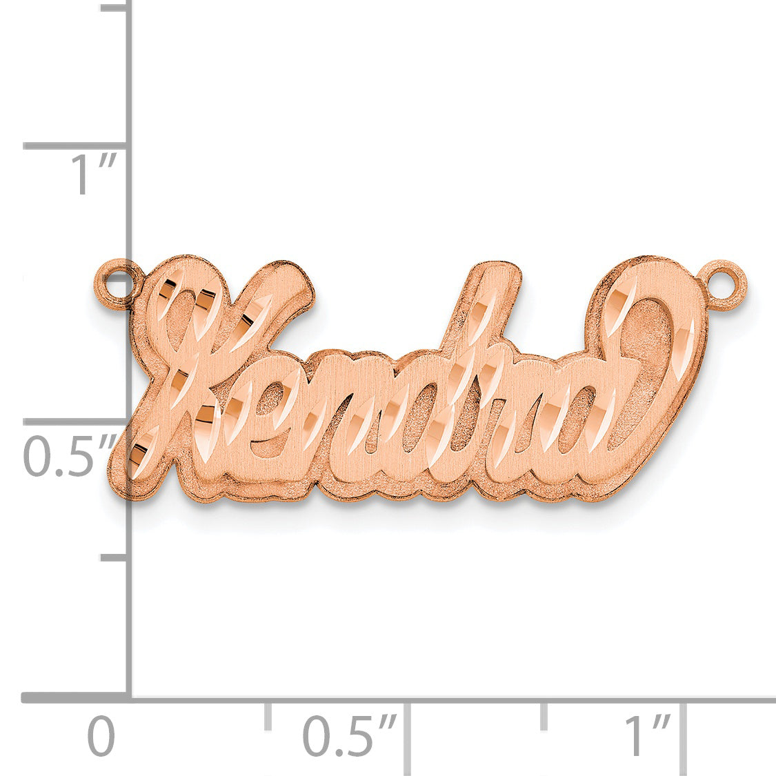 14K Rose Gold 3D Satin Diamond-cut Name Plate