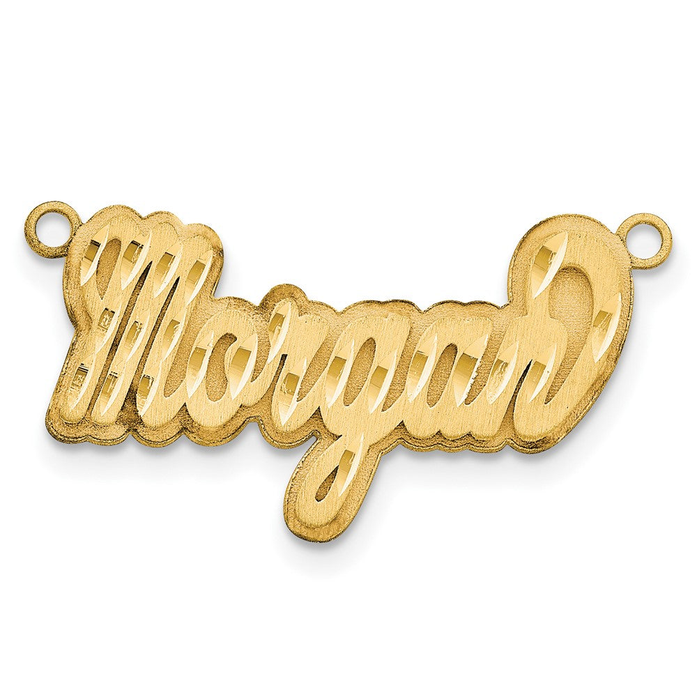 Sterling Silver Gold plated 3D Satin Diamond-cut Name Plate
