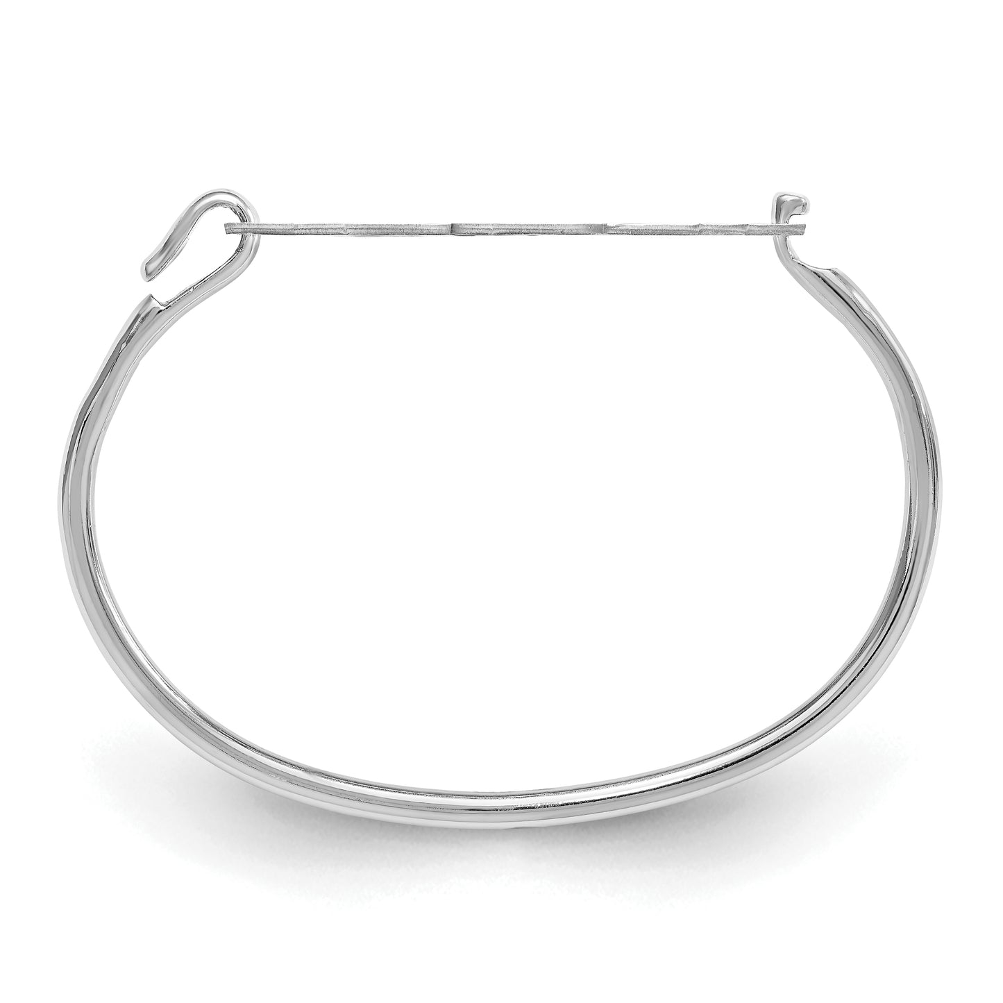 10K White Gold Polished Monogram Plate with Sterling Silver Bangle