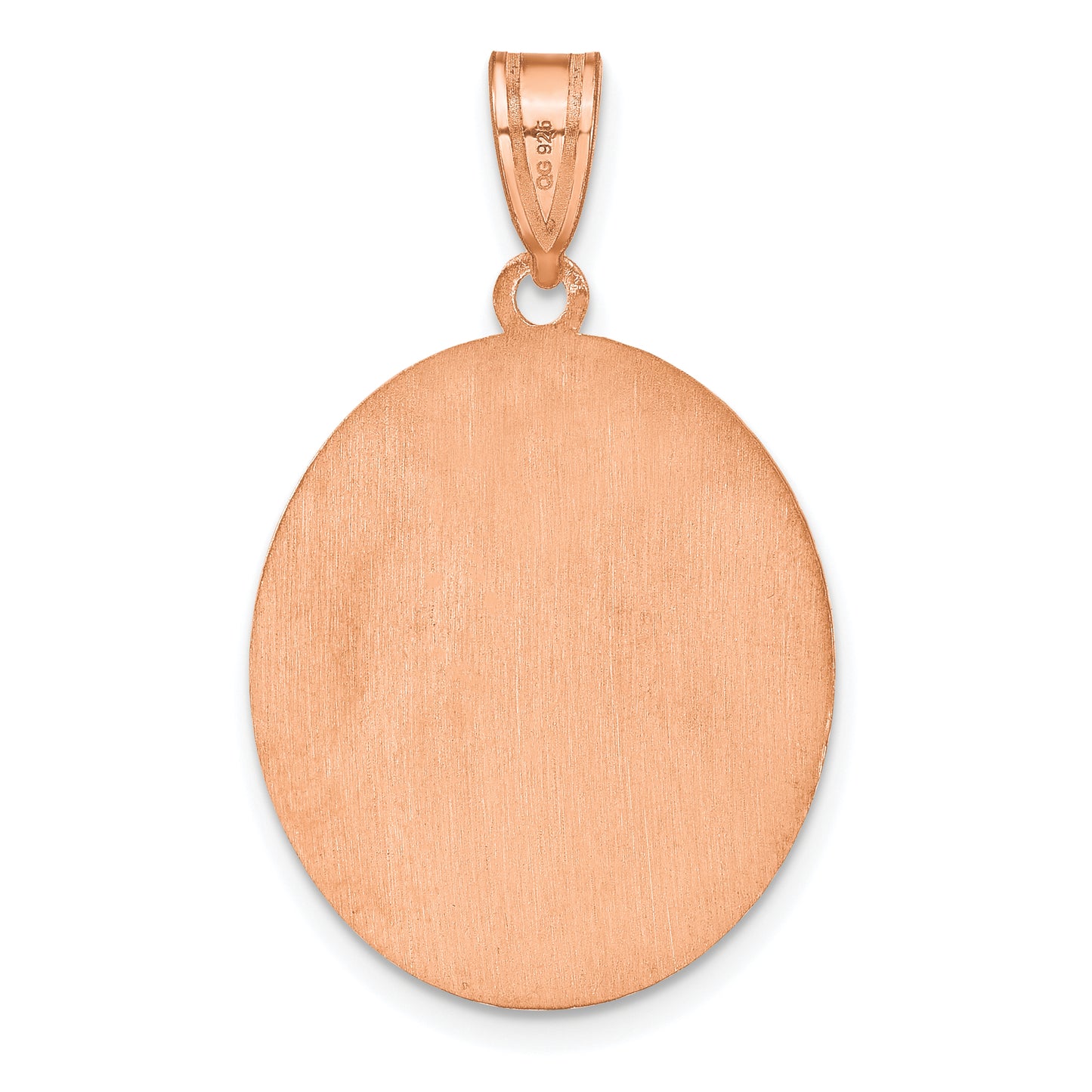 Sterling Silver Rose Gold plated Brushed with Beaded Border Monogram Pendant
