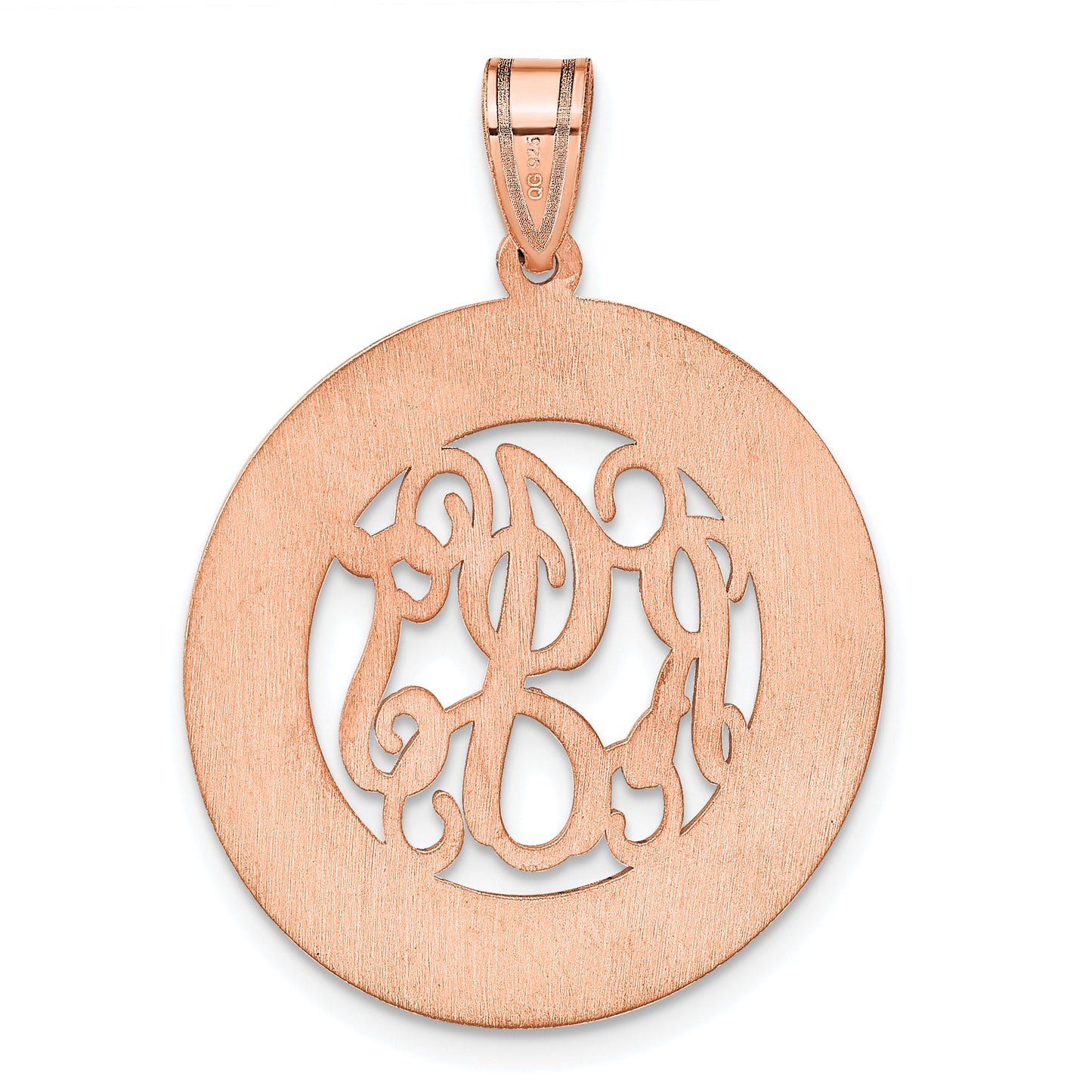 14K Rose Gold Polished Family Monogram Pendant