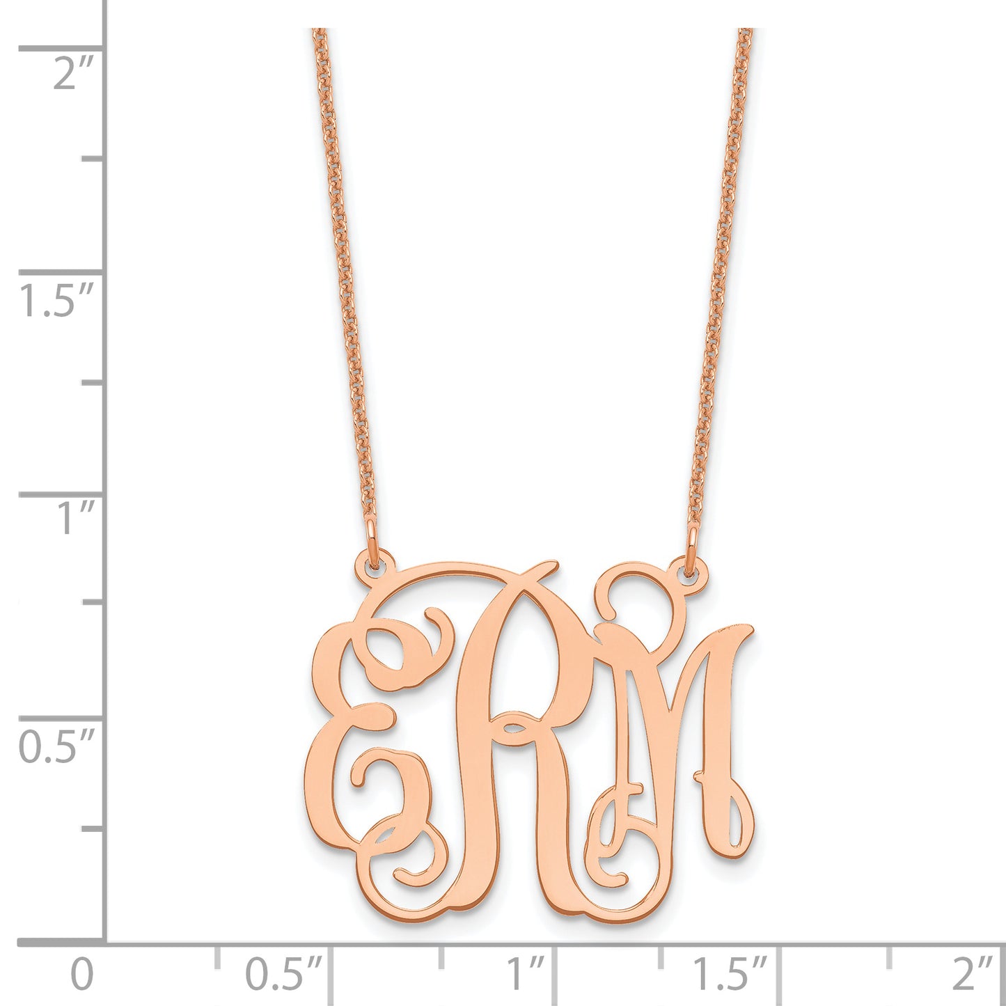 14K Rose Gold Monogram Necklace