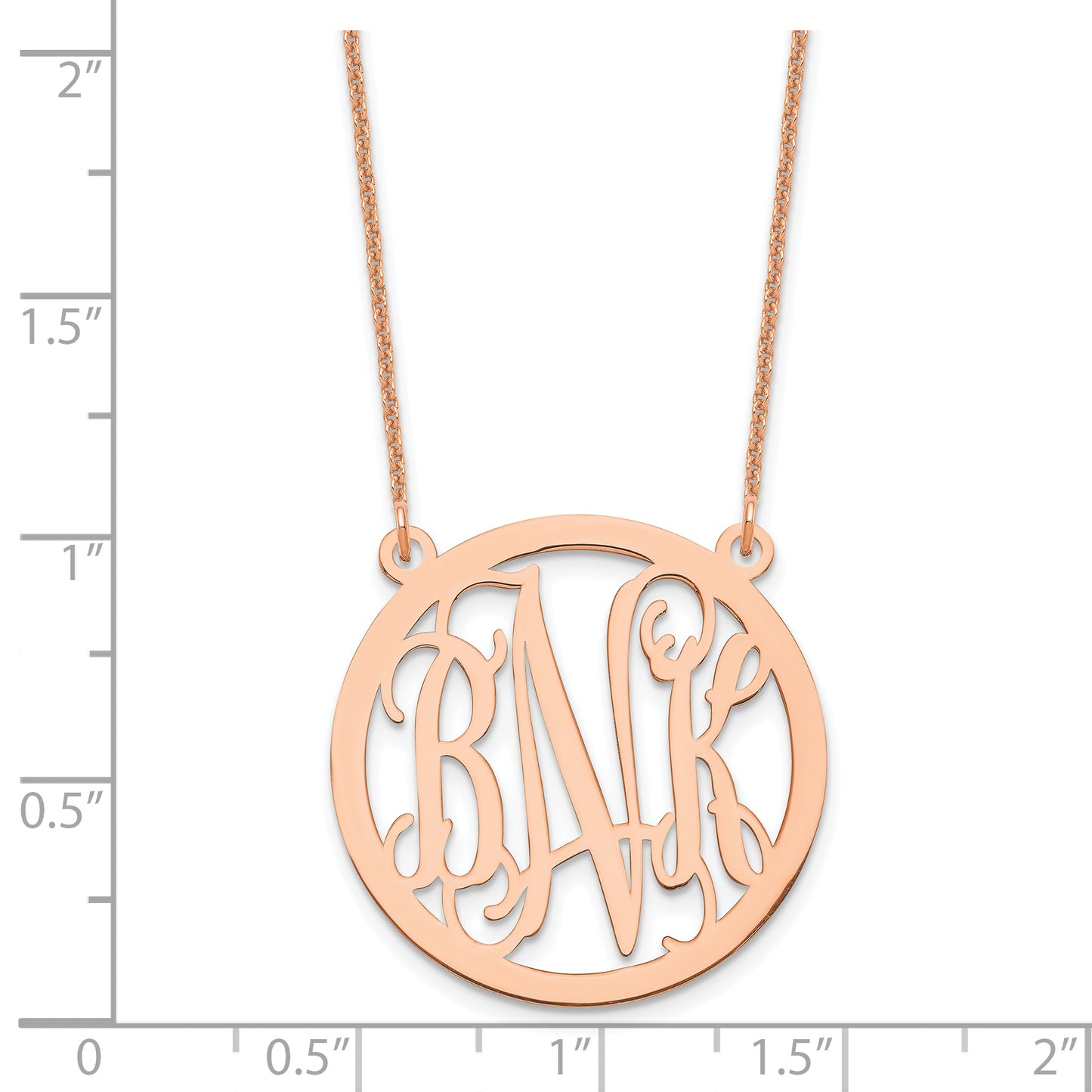 14K Rose Gold Small Circle Monogram Necklace
