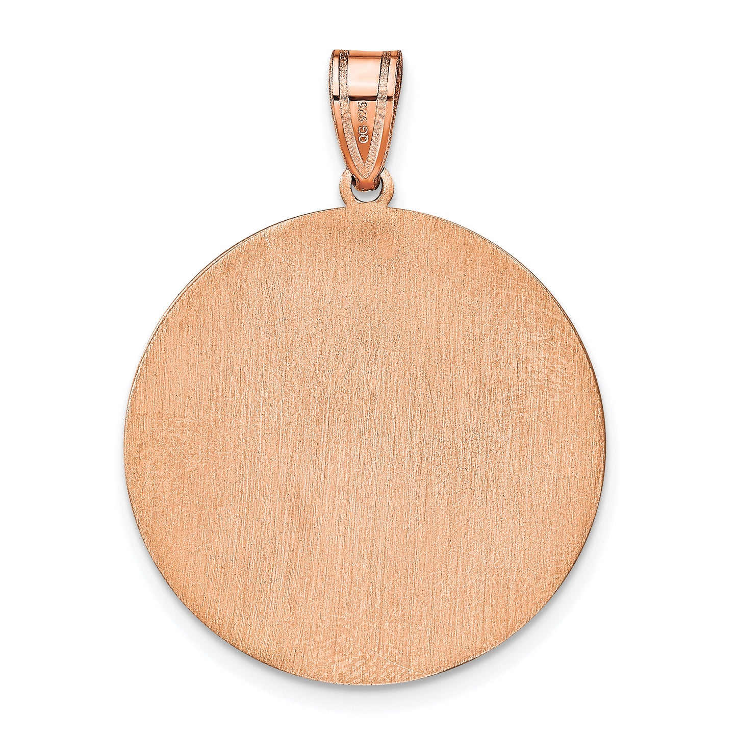 Sterling Silver Rose Gold plated Block Letter Circle Pendant