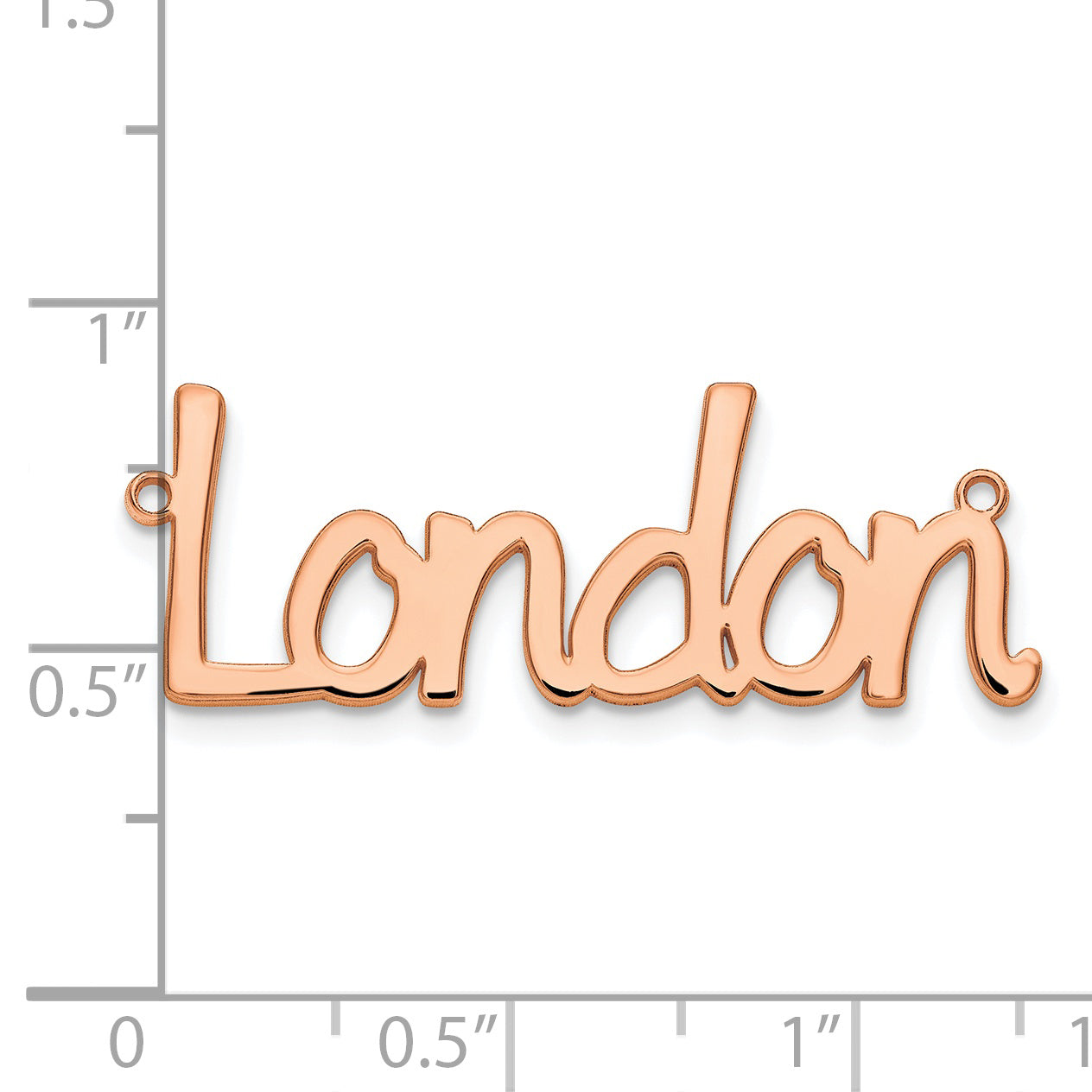 Sterling Silver Rose Gold plated Polished Veilchen Font Name Plate