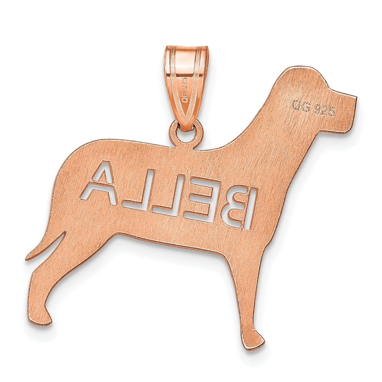 Sterling Silver Rose Gold plated Personalized Dog Pendant