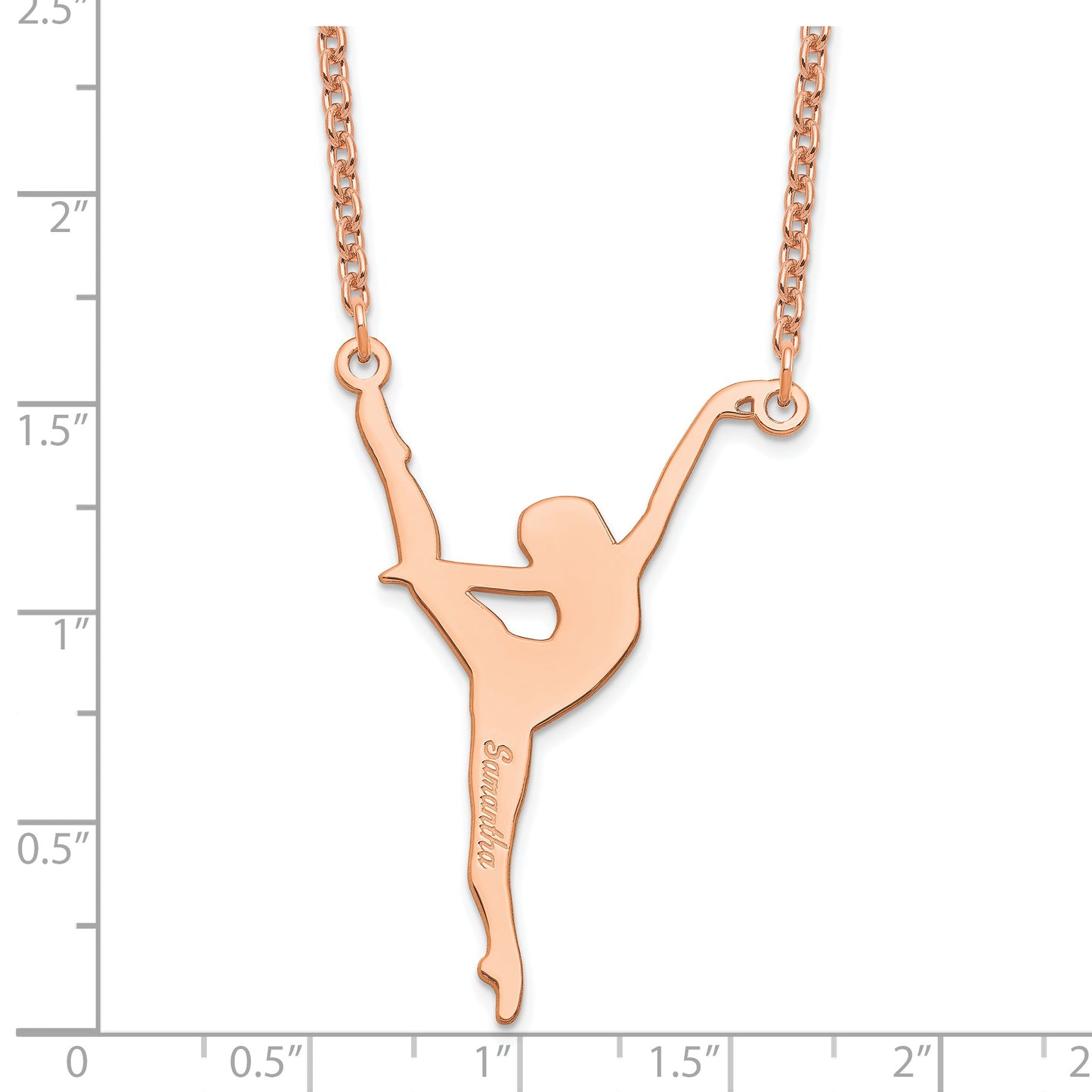 Sterling Silver Rose Gold plated Personalized Dancer Necklace