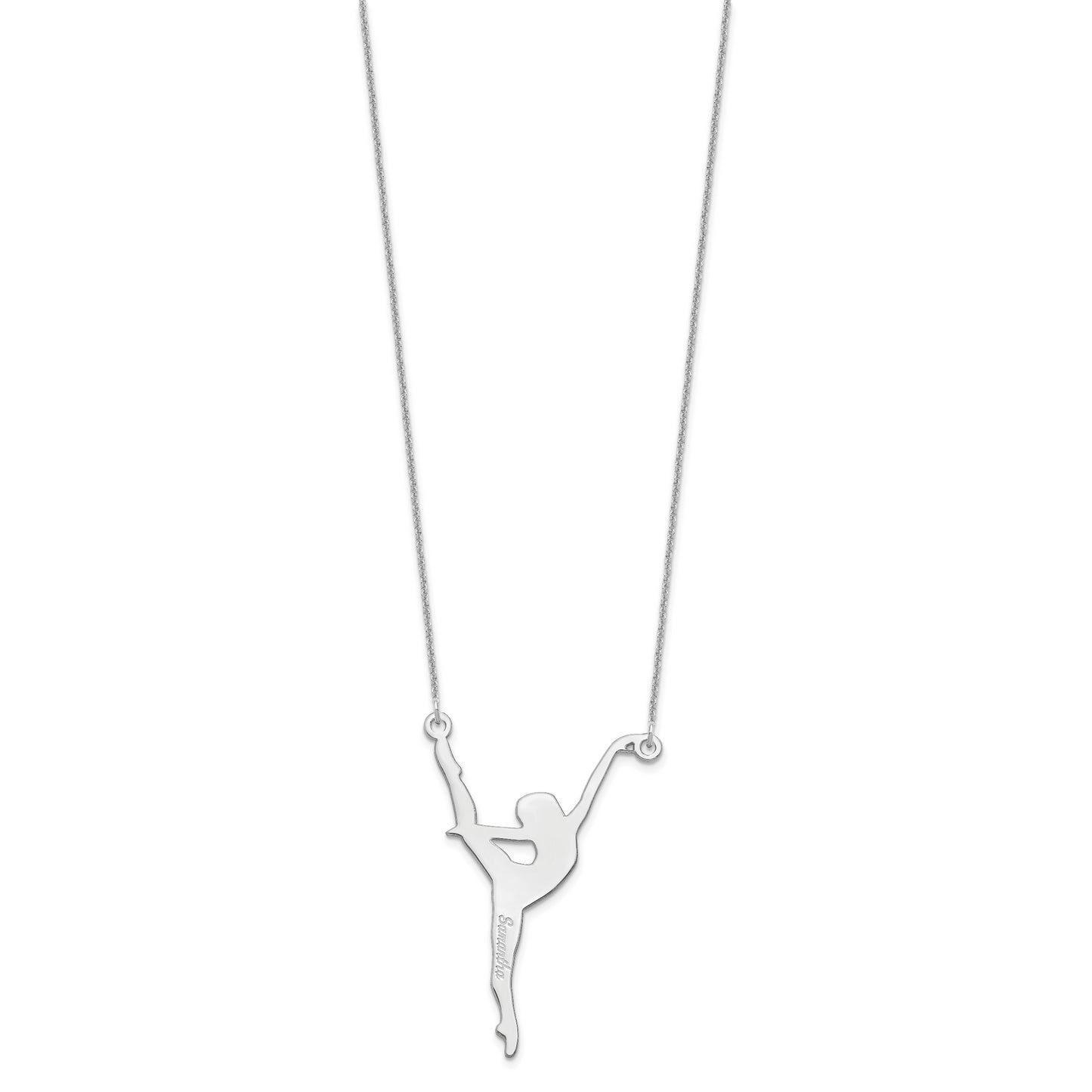 10K White Gold Personalized Dancer Necklace