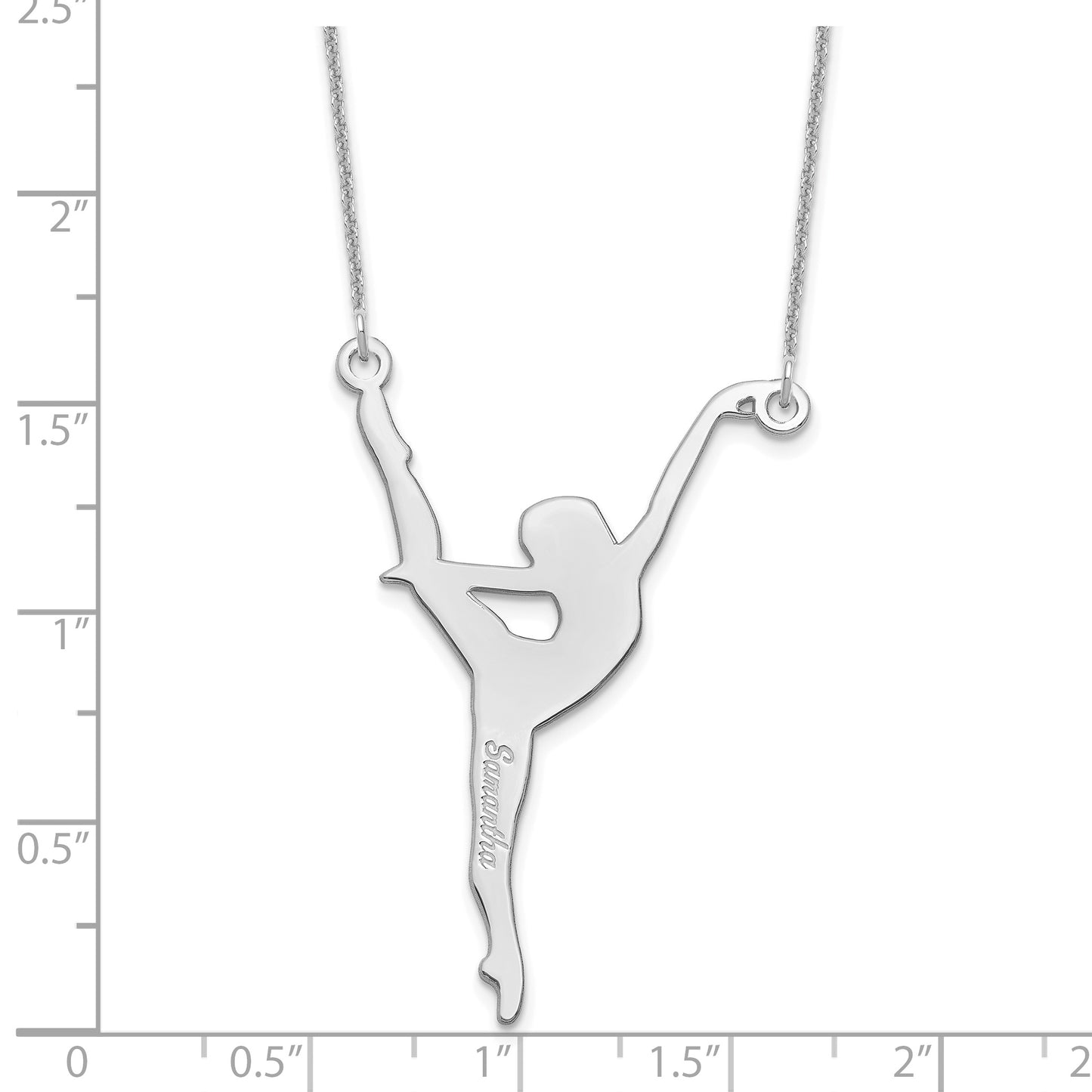 10K White Gold Personalized Dancer Necklace