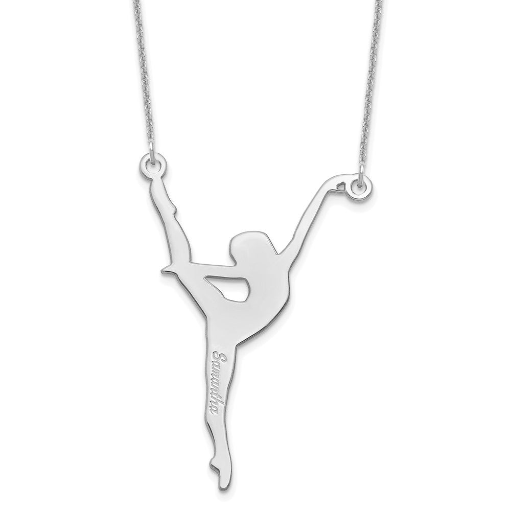 10K White Gold Personalized Dancer Necklace