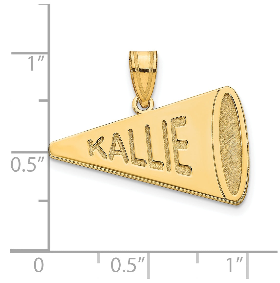 14K Yellow Or White Or Rose Gold Personalized Megaphone Pendant