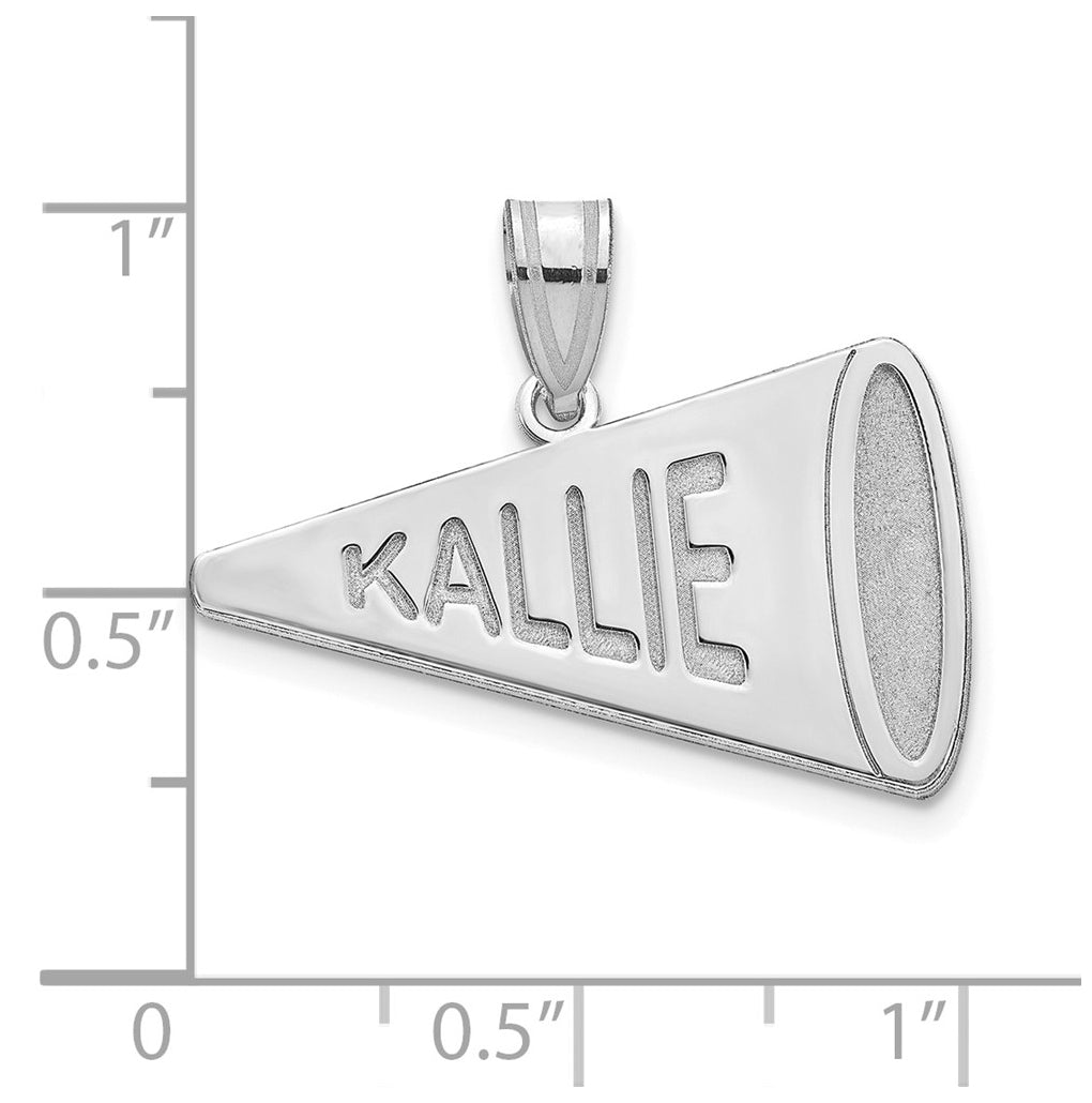 14K Yellow Or White Or Rose Gold Personalized Megaphone Pendant
