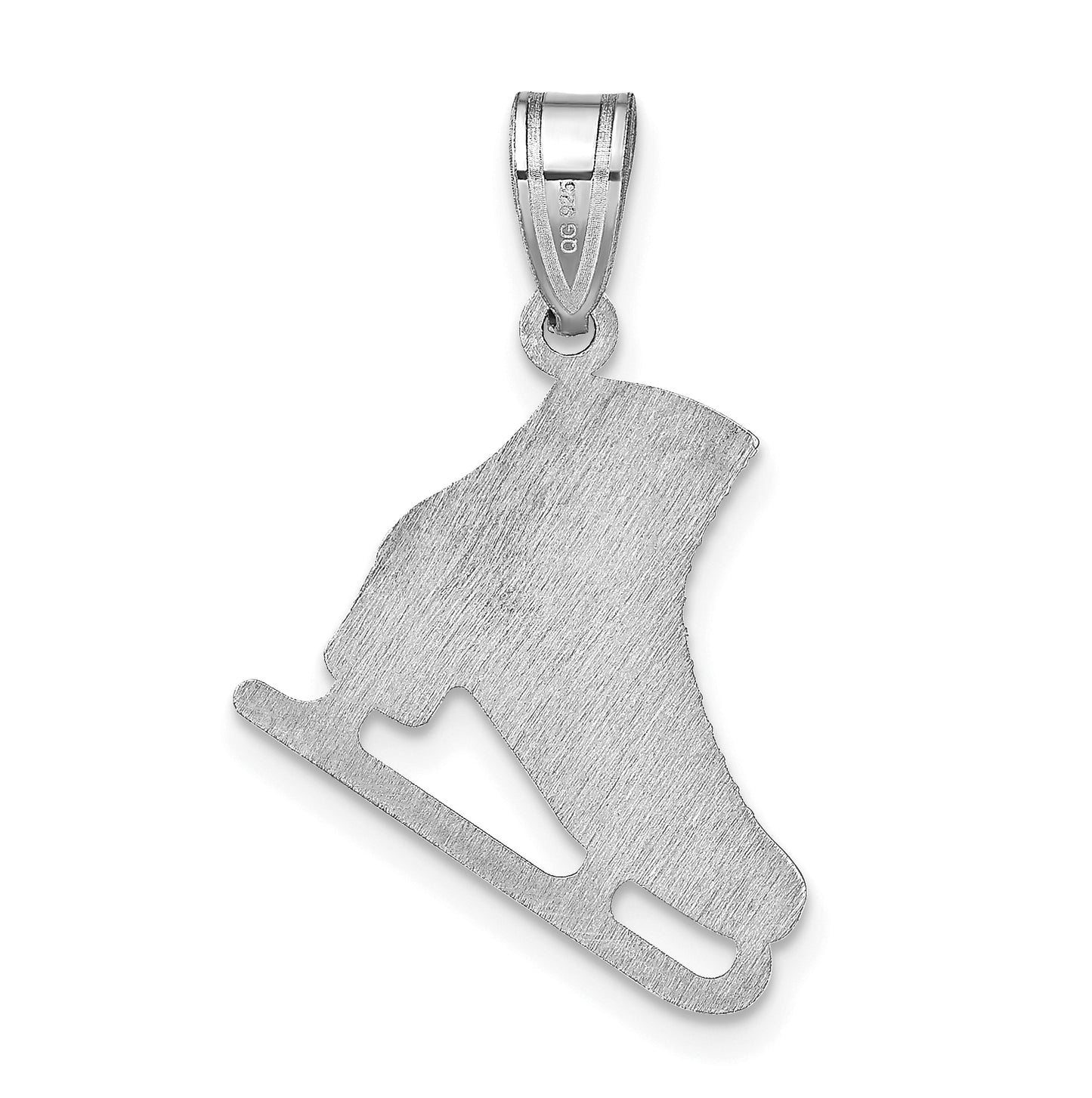 10K Yellow Or White Gold Personalized Ice Skate Pendant