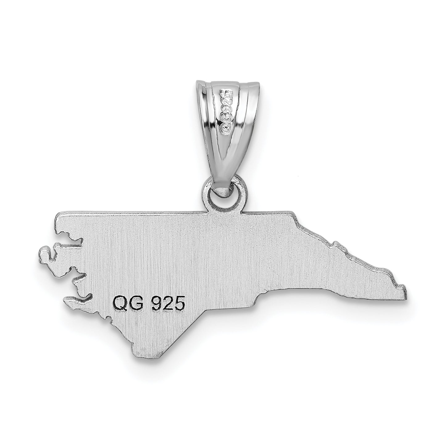 14K White Gold North Carolina State Pendant