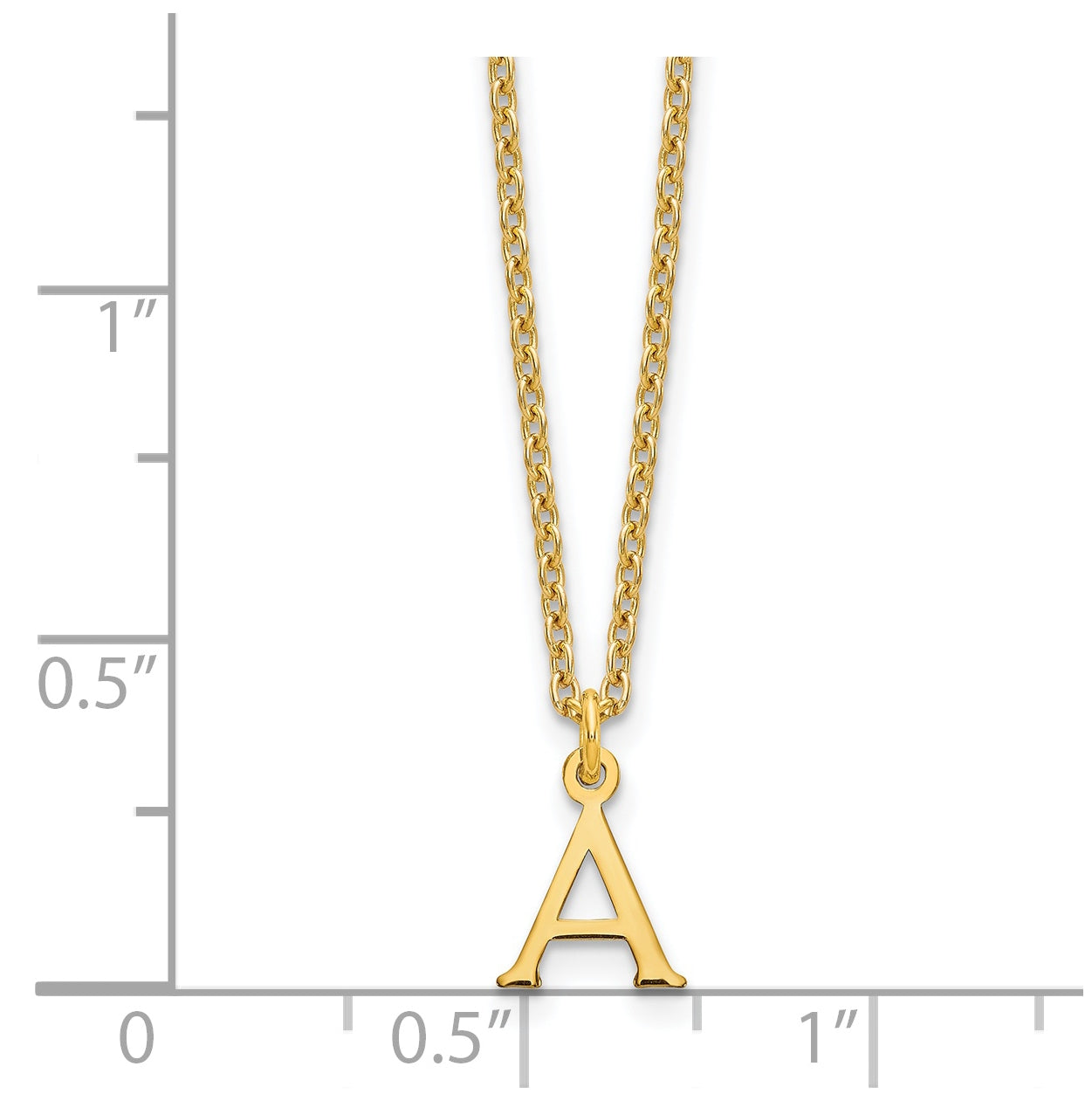 Sterling Silver Gold plated Cutout Letter A Initial Necklace
