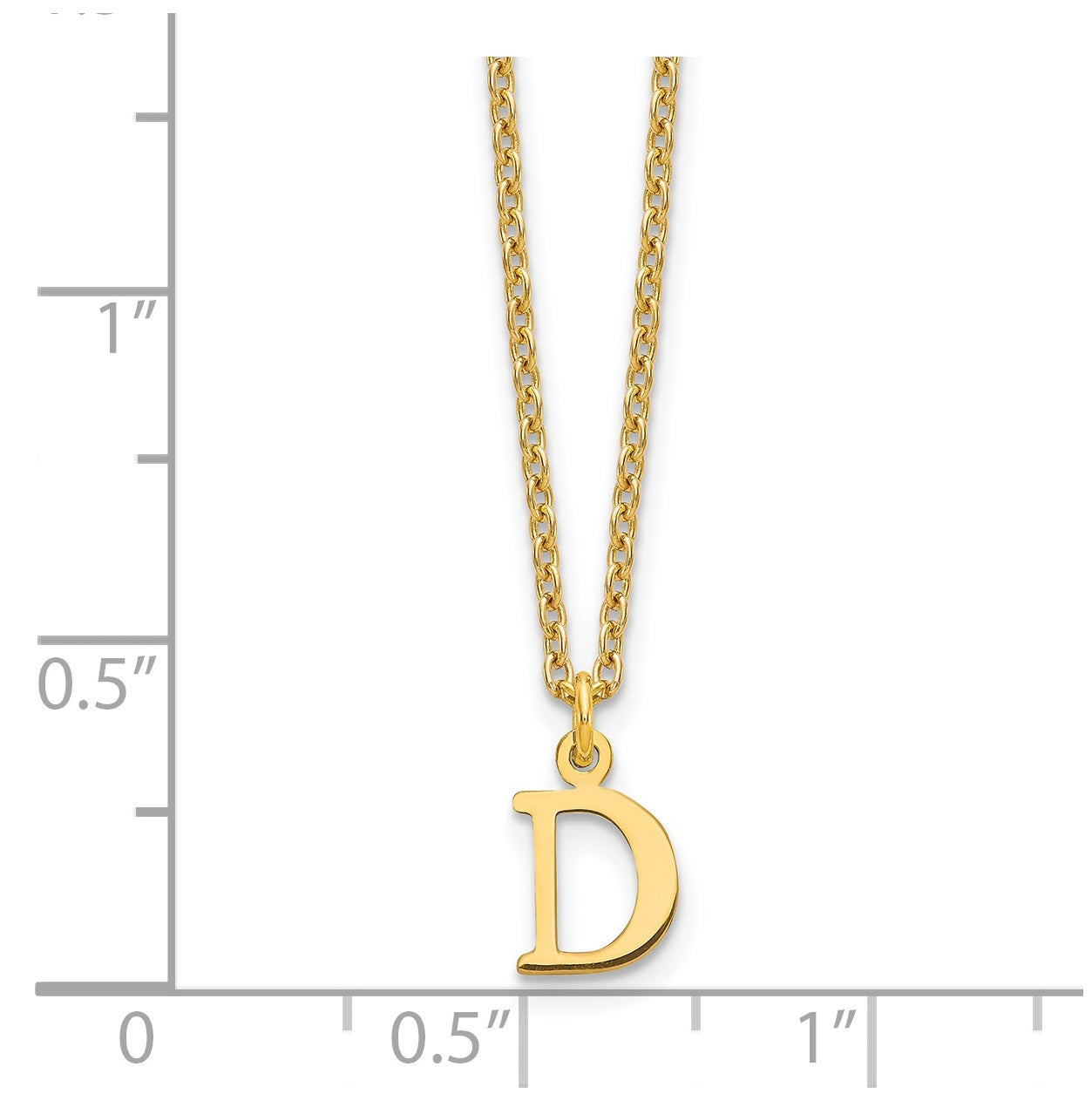 Sterling Silver Gold plated Cutout Letter D Initial Necklace
