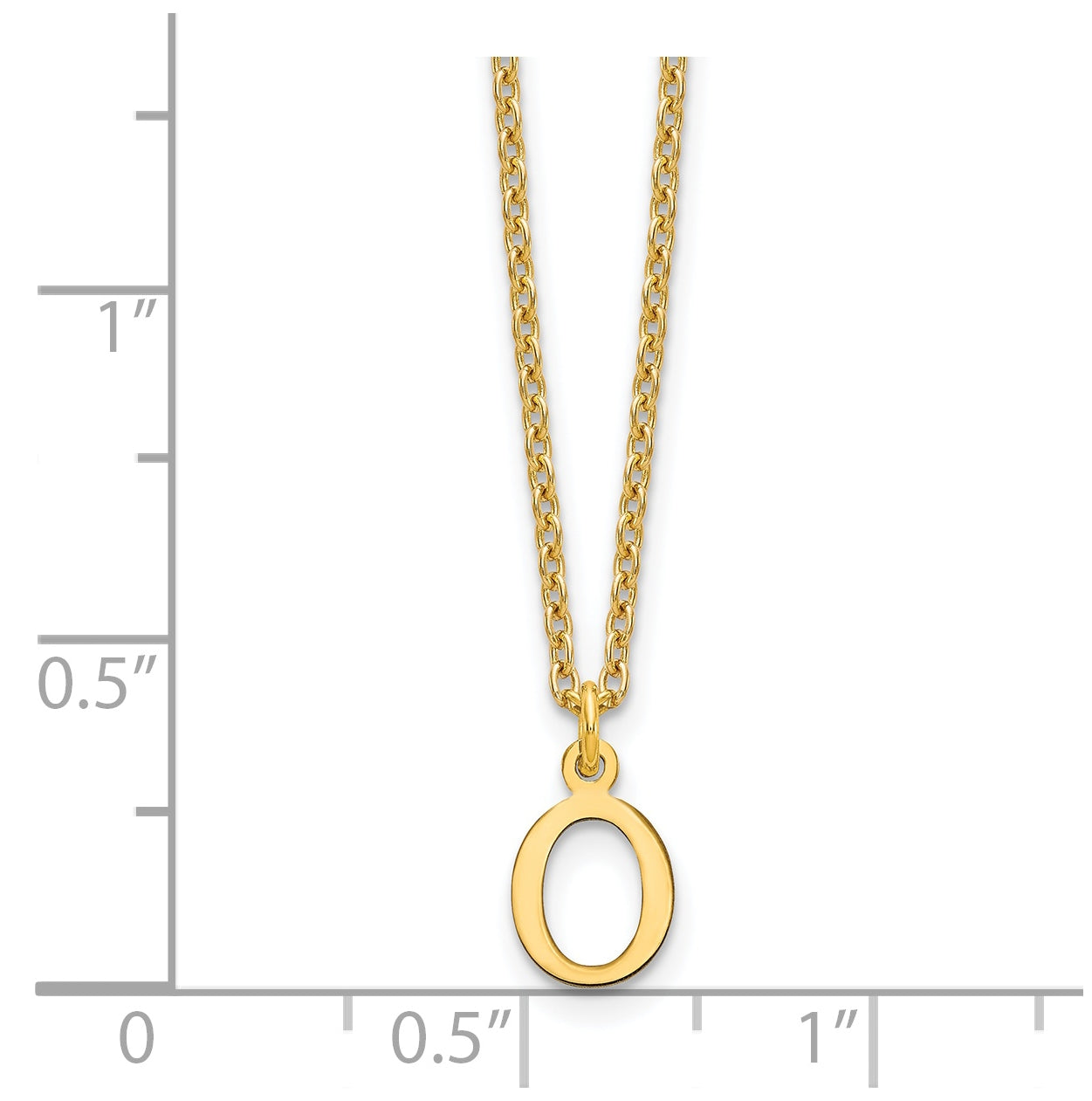 Sterling Silver Gold plated Cutout Letter O Initial Necklace