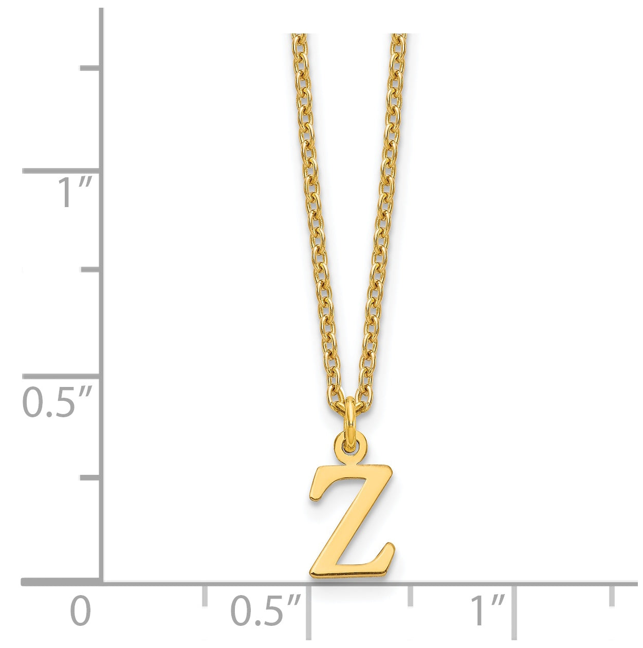 Sterling Silver Gold plated Cutout Letter Z Initial Necklace
