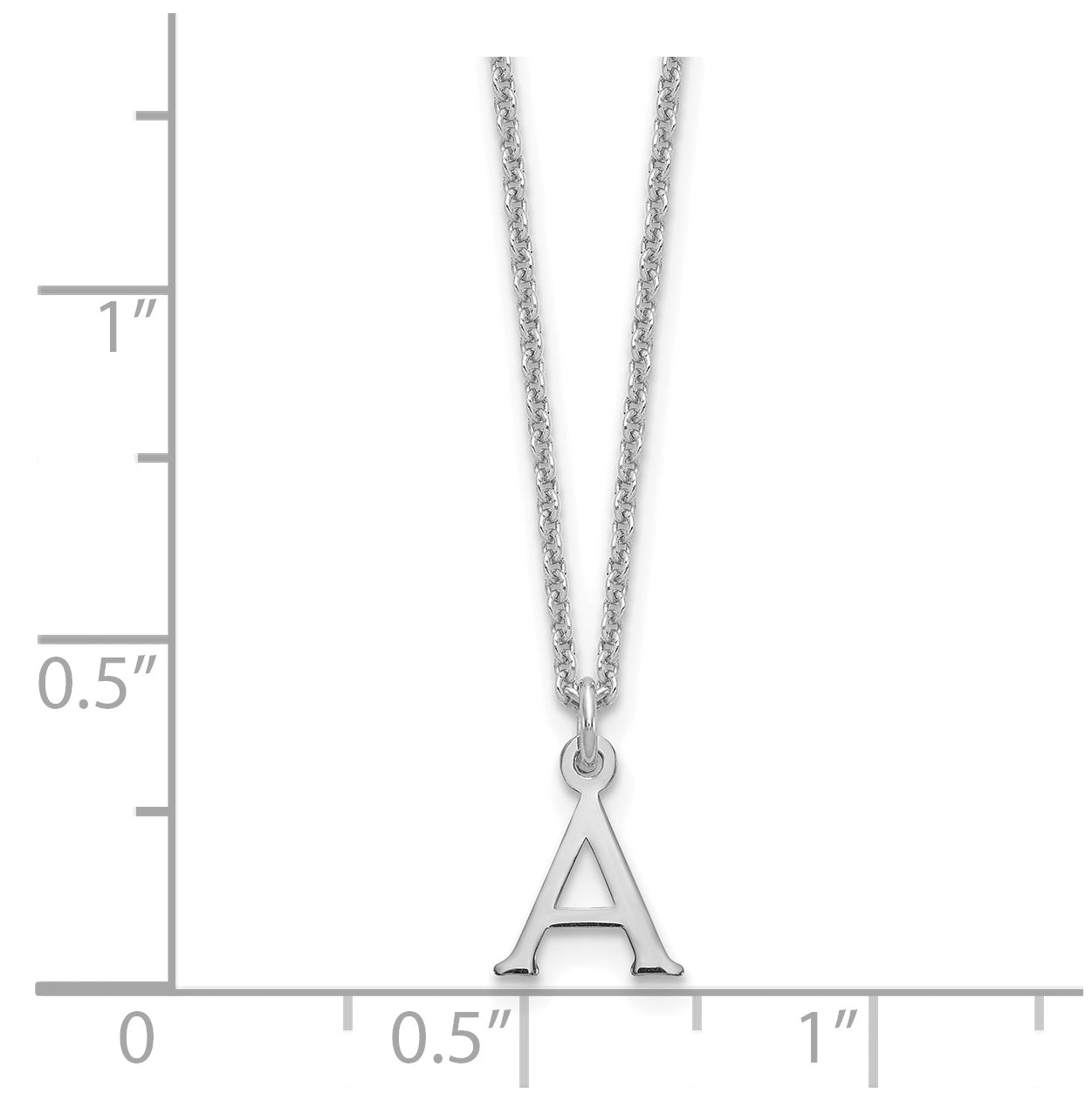 10K White Gold Cutout Letter A Initial Necklace