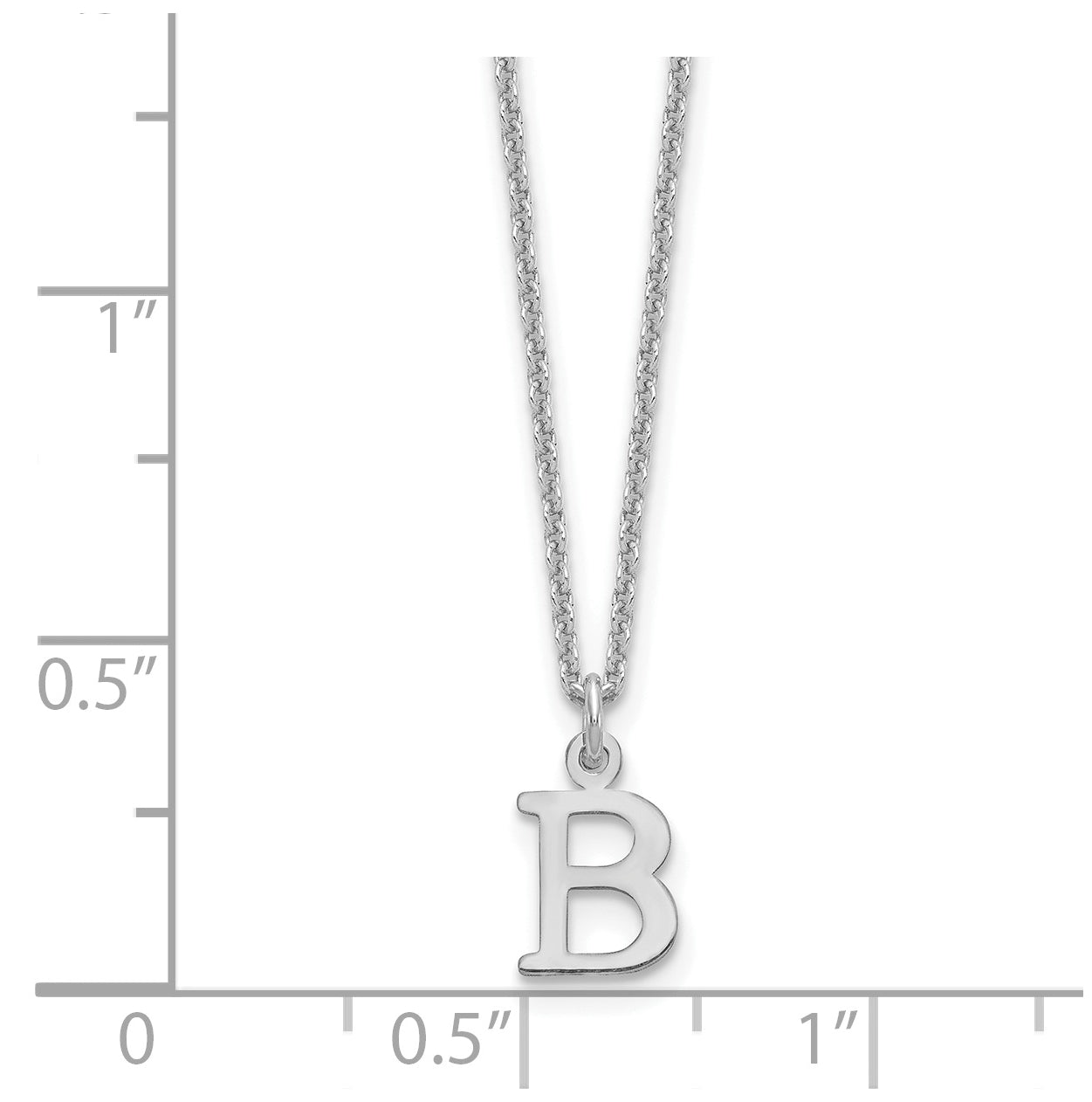 14K White Gold Cutout Letter B Initial Necklace
