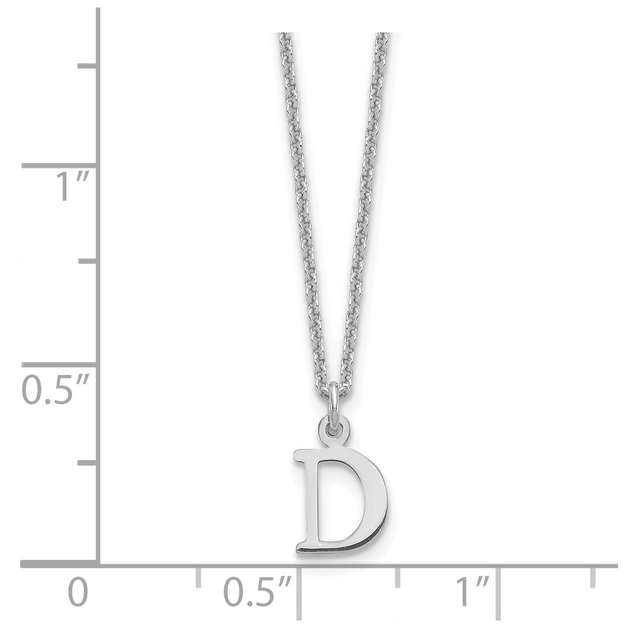 14K White Gold Cutout Letter D Initial Necklace