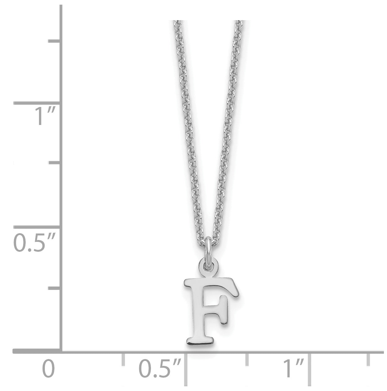 14K White Gold Cutout Letter F Initial Necklace