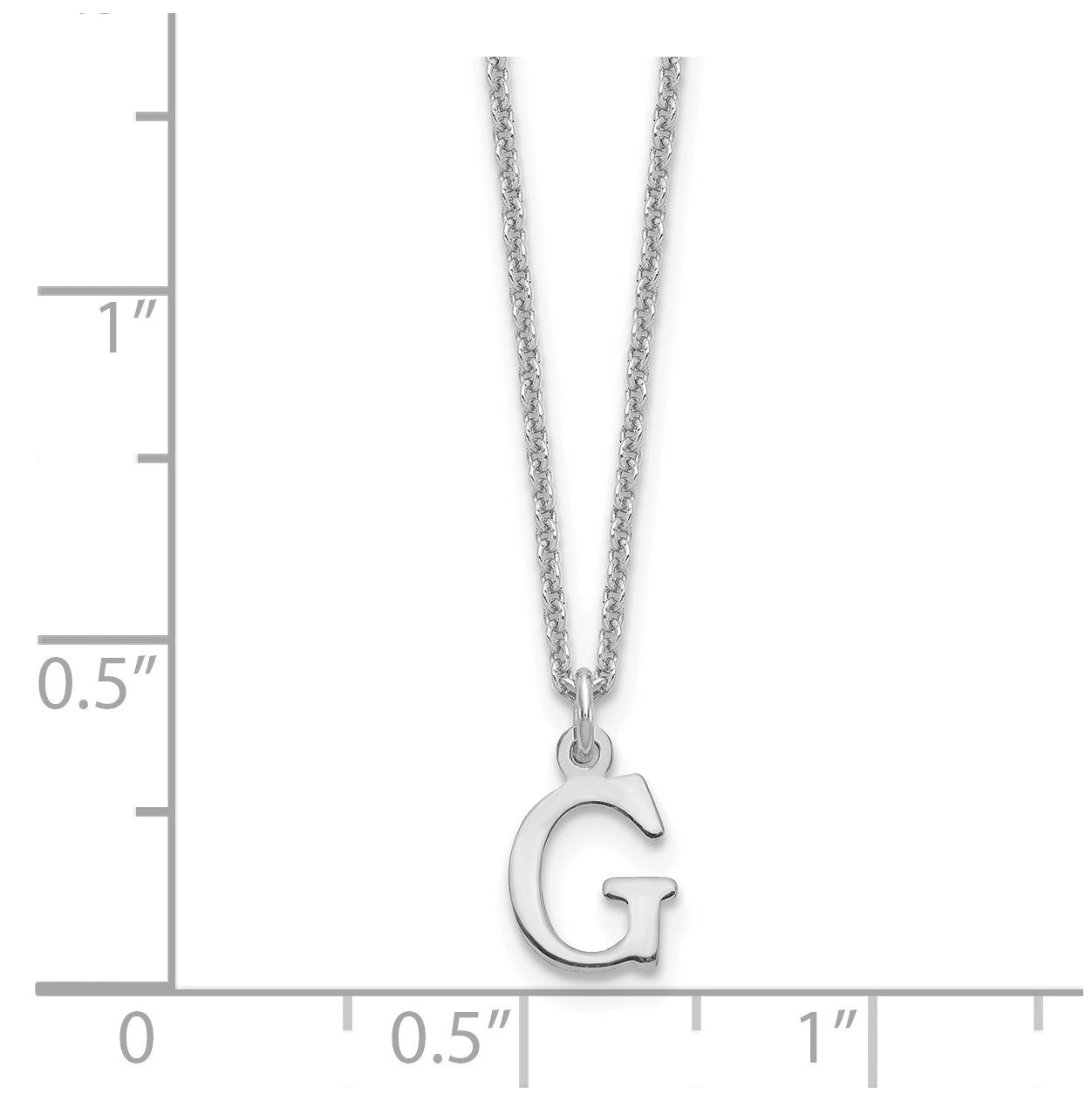 10K White Gold Cutout Letter G Initial Necklace