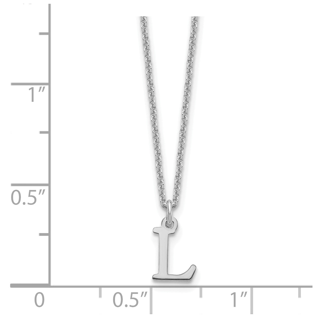 10K White Gold Cutout Letter L Initial Necklace